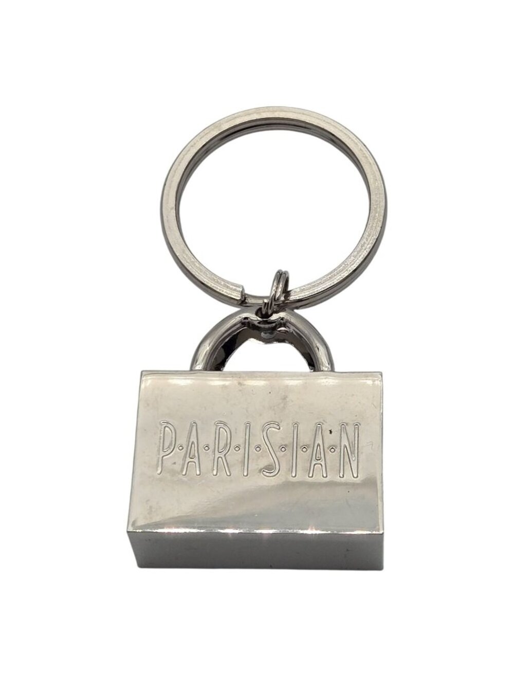 Parisian Silver Mini Top Handle Purse Keychain Metal Design Durable & Stylish
